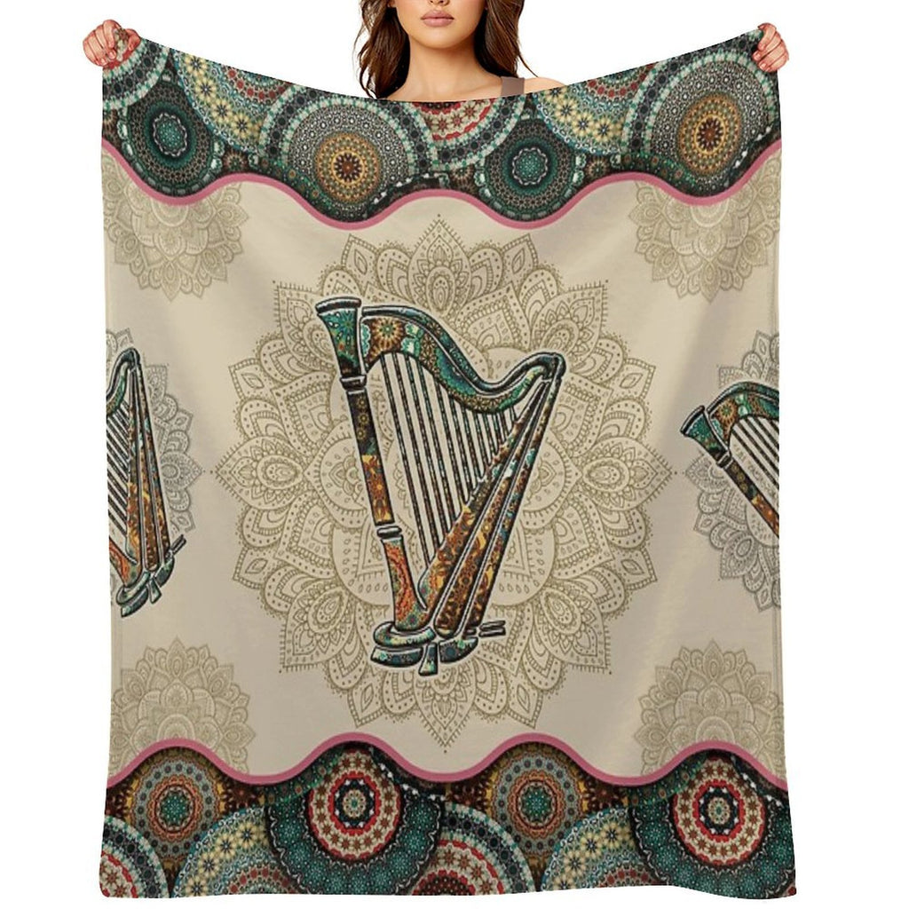 Harp Vintage Mandala Easy Care Throw Blanket