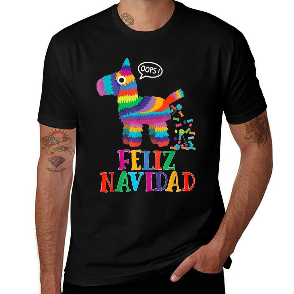Feliz Navidad Spanish Christmas Funny Mexican Pinata  Tagless Design T-Shirt