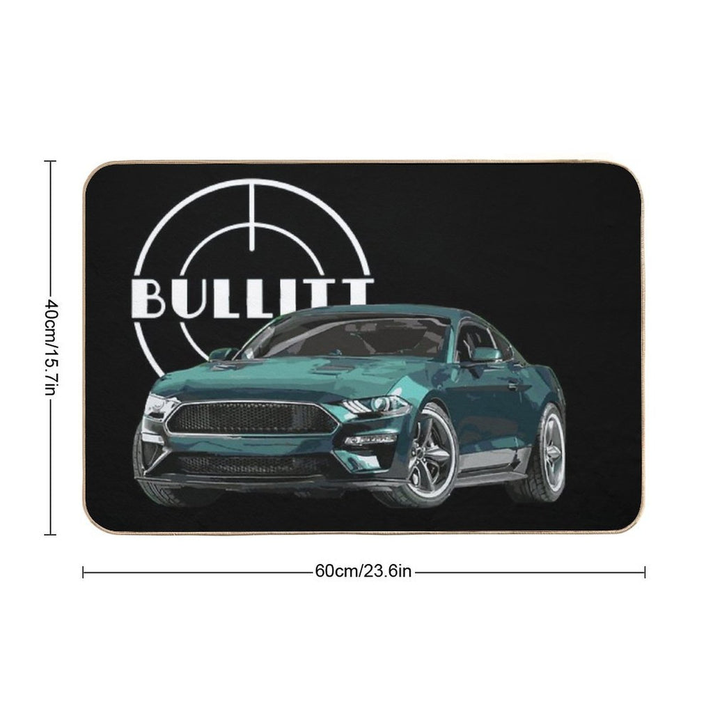 Bullitt Mustang GT 5.0L V8 Classic Steve Mcqueen Muscle Car  Slip-Resistant Bath Mat