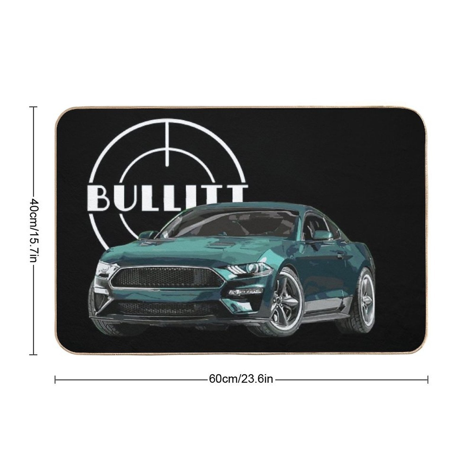 Bullitt Mustang GT 5.0L V8 Classic Steve Mcqueen Muscle Car  Slip-Resistant Bath Mat