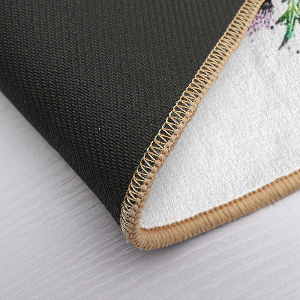 Scottish Thistle, Watercolor Scottish Thistle  Fade-Resistant Bath Mat
