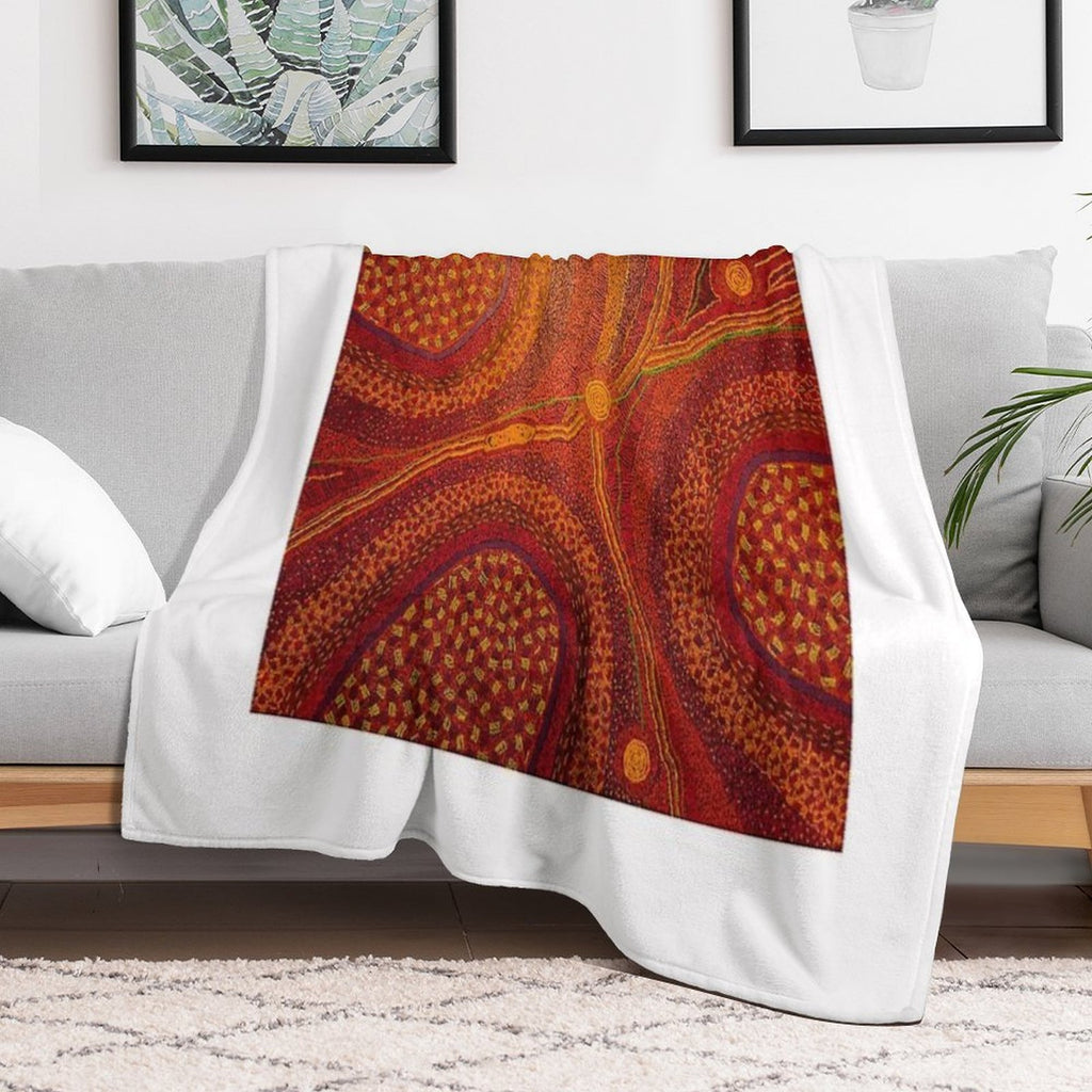 Australian Aboriginal Art Eco-conscious Throw Blanket