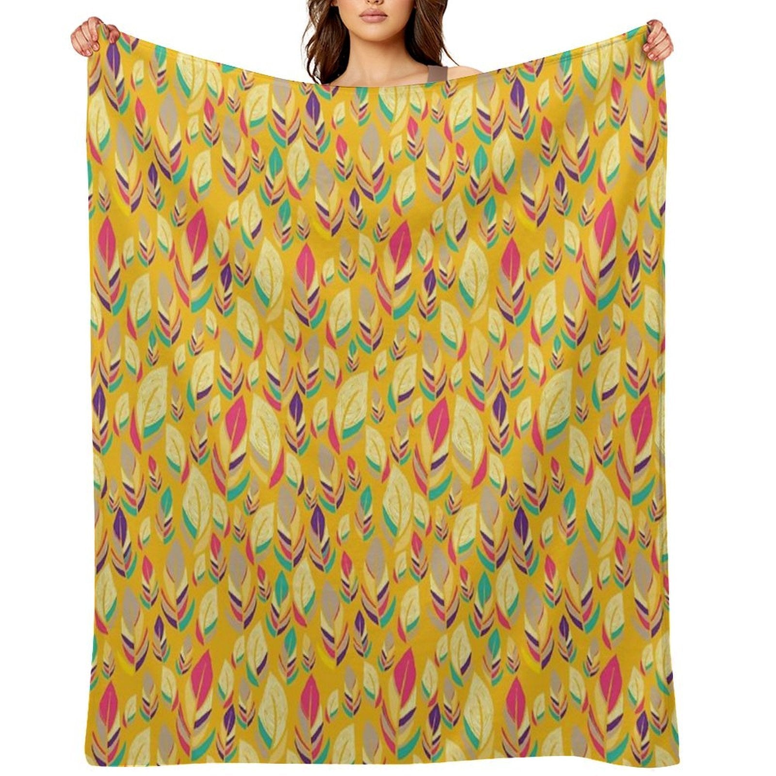 Dancing Feathers Machine-washable Throw Blanket