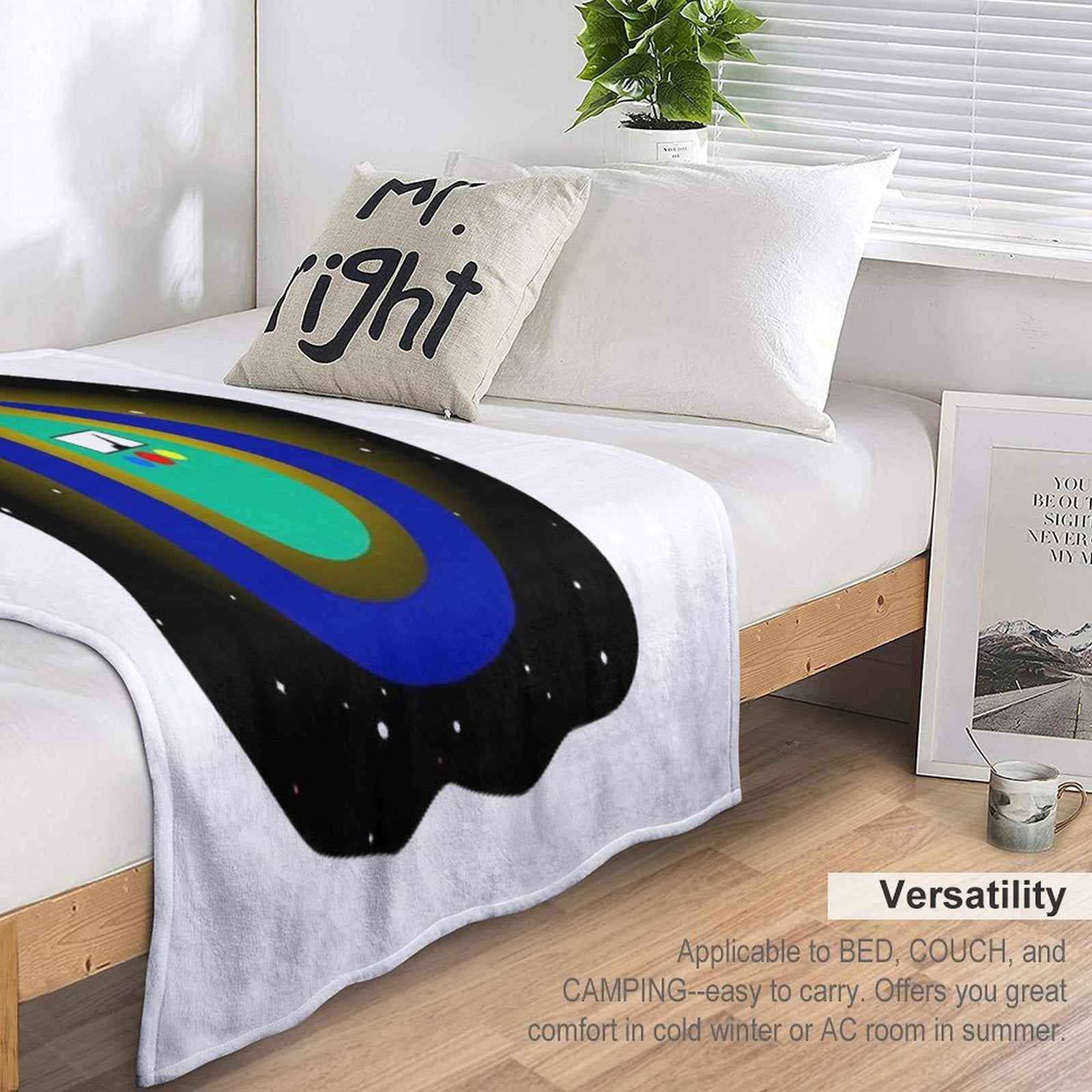 Star Man Is Waiting in The Sky - Original Artwork Plush Throw Blanket