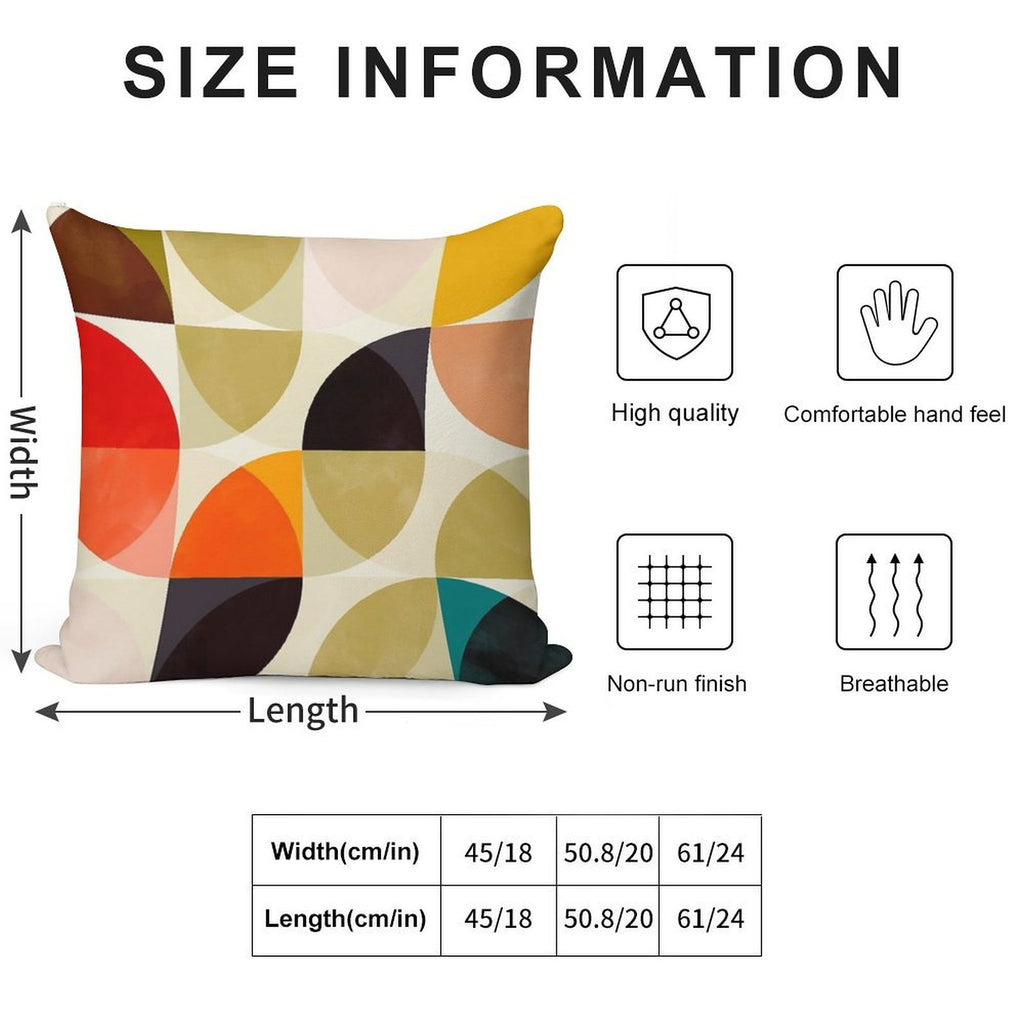 Mid Century 4 Soft Short Plush Fabric Throw Pillow
