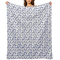 Blue And White Koi Fish Artwork – Zen Wall Decor for Home & Office Versatility Throw Blanket