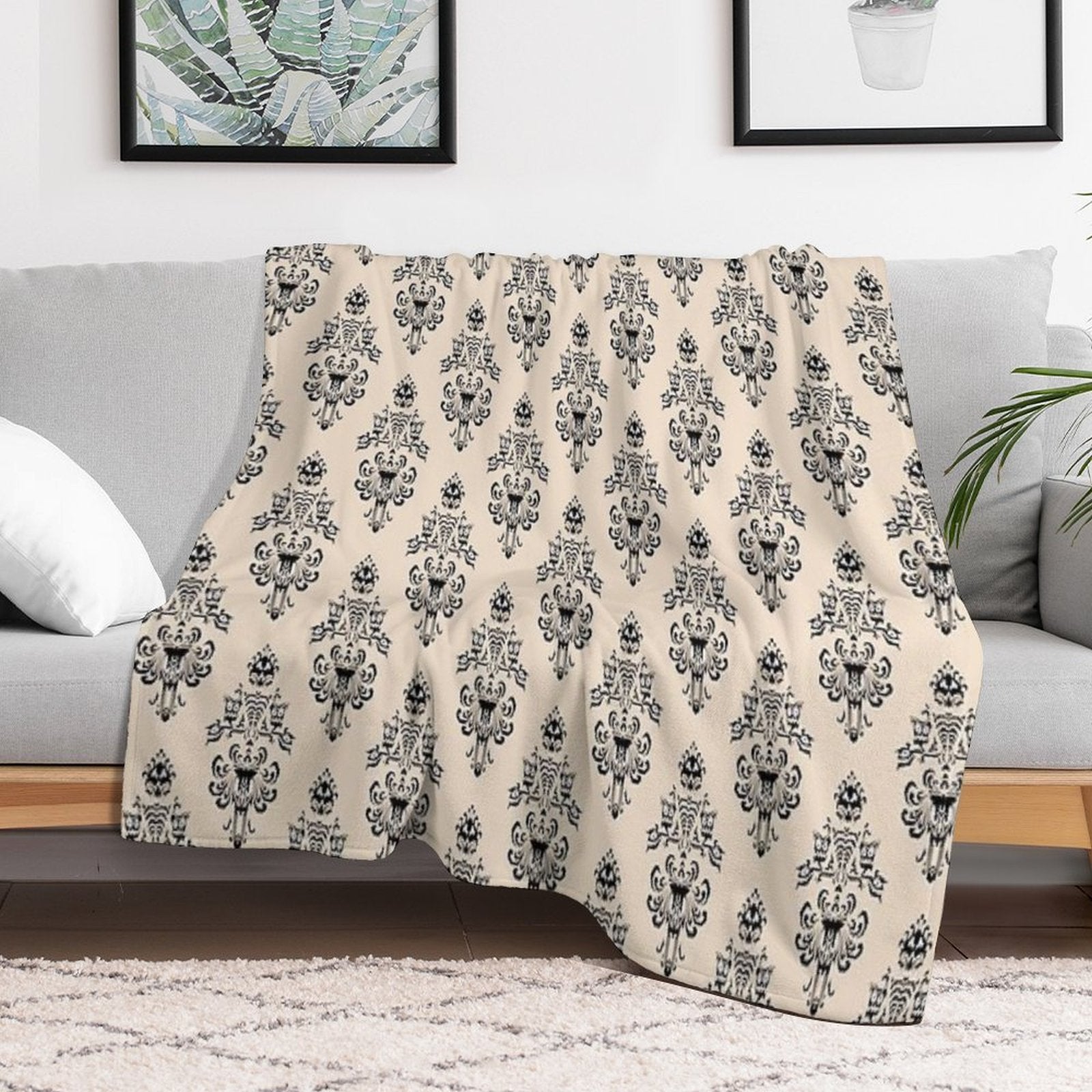 Haunted Mansion Wallpaper Hazelnut #Pastel Durable Throw Blanket