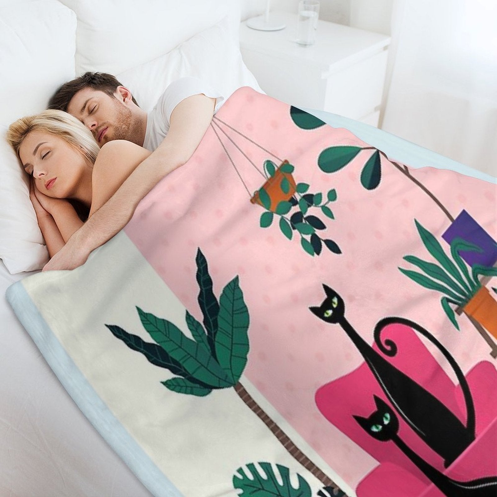 Sleek Black Cats Rule In This Urban Jungle All-season Throw Blanket