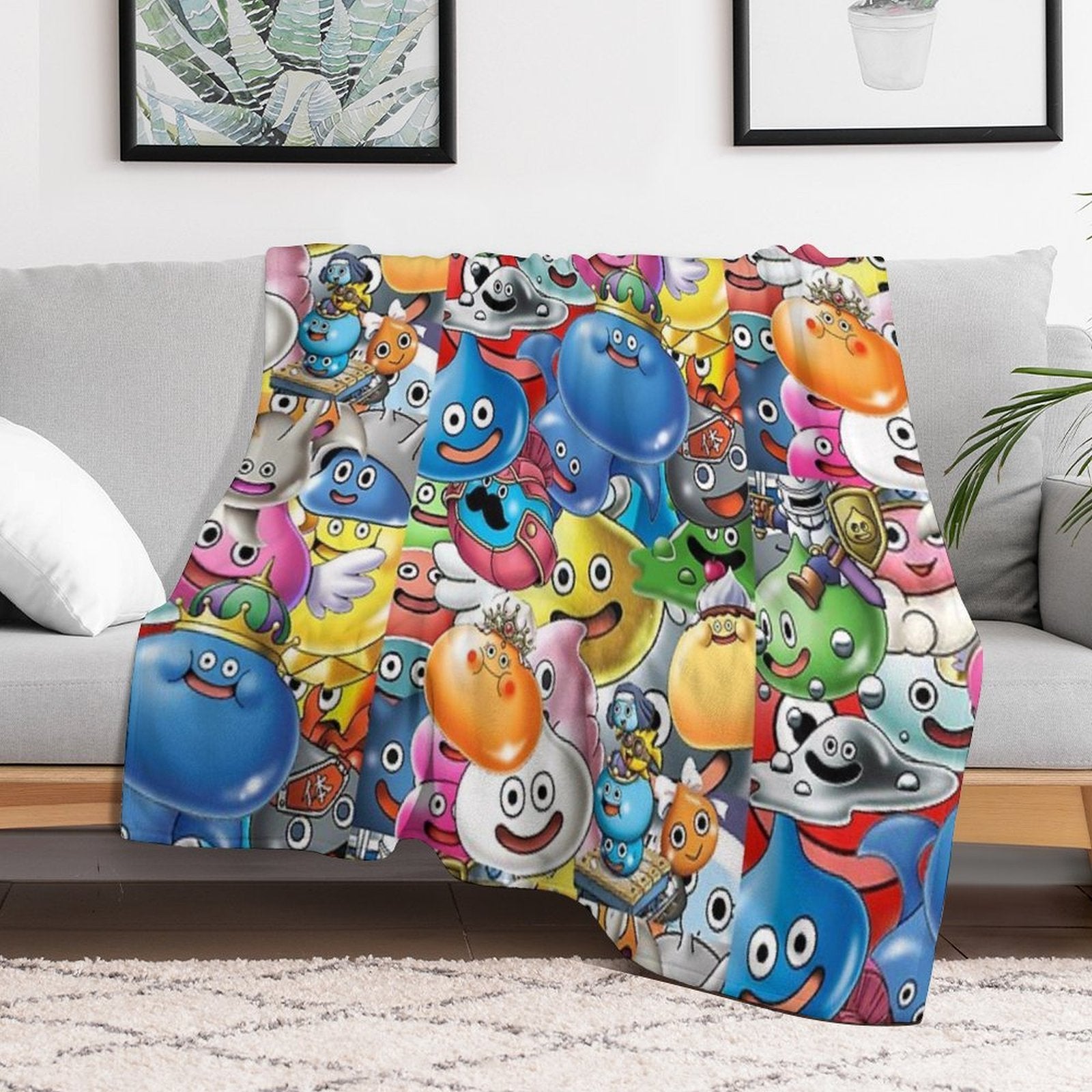 Dragon Quest Slimes Sustainable Throw Blanket