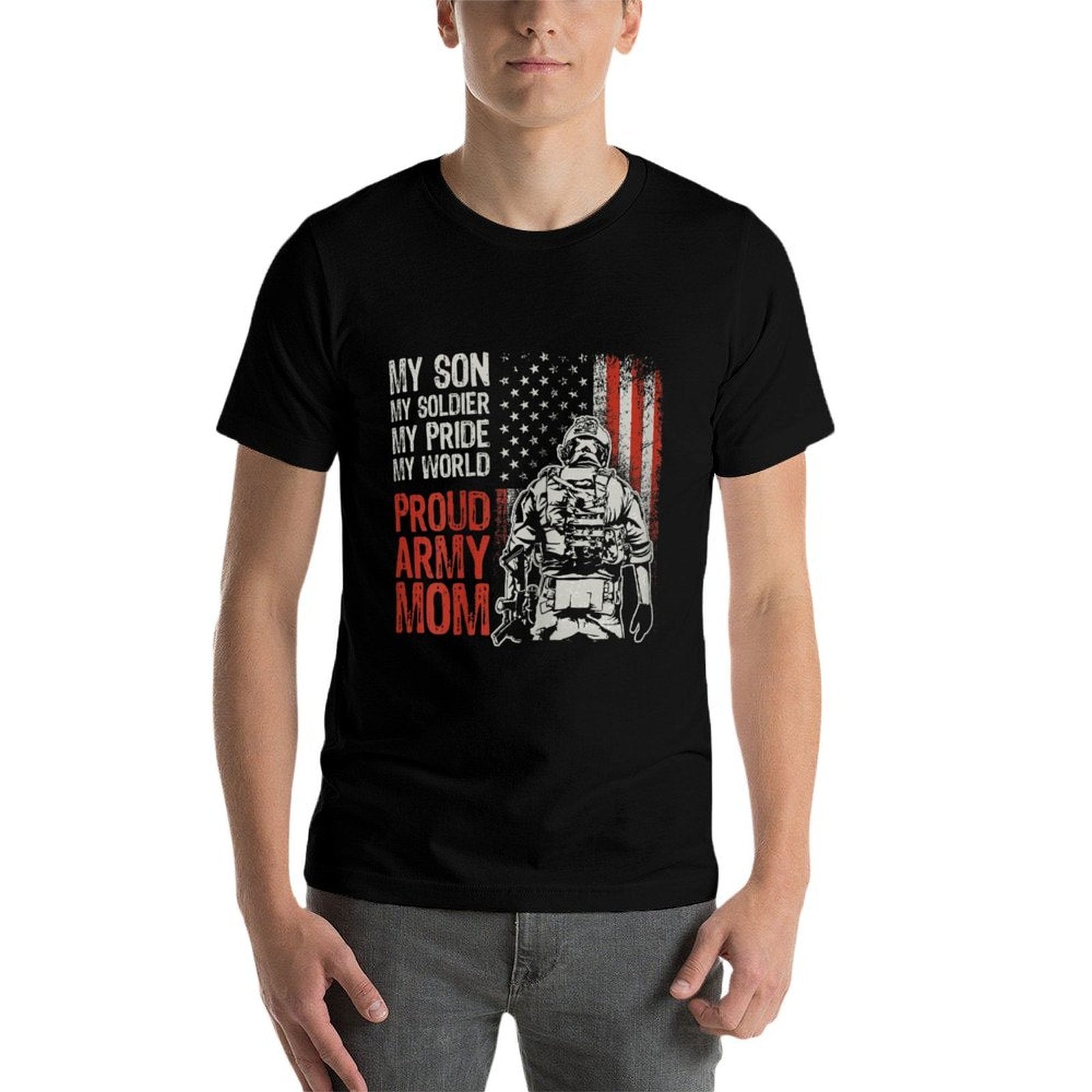 My Son My Soldier Hero Proud Army Mom US Military Mother  Trendy Pattern T-Shirt
