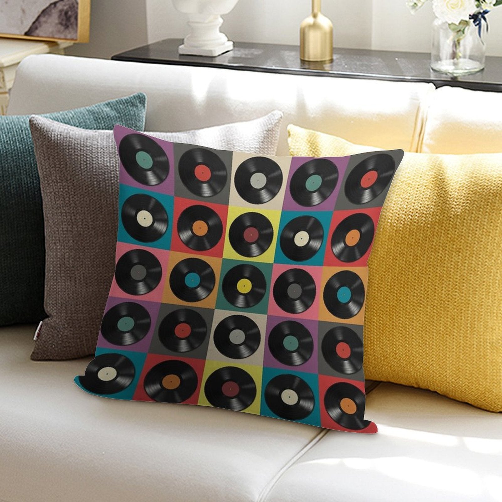 Vinyl Record Soft Warmth Comfort Throw Pillow