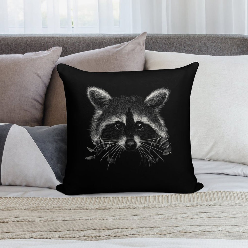 Racoon Soft Decorative Cover Throw Pillow