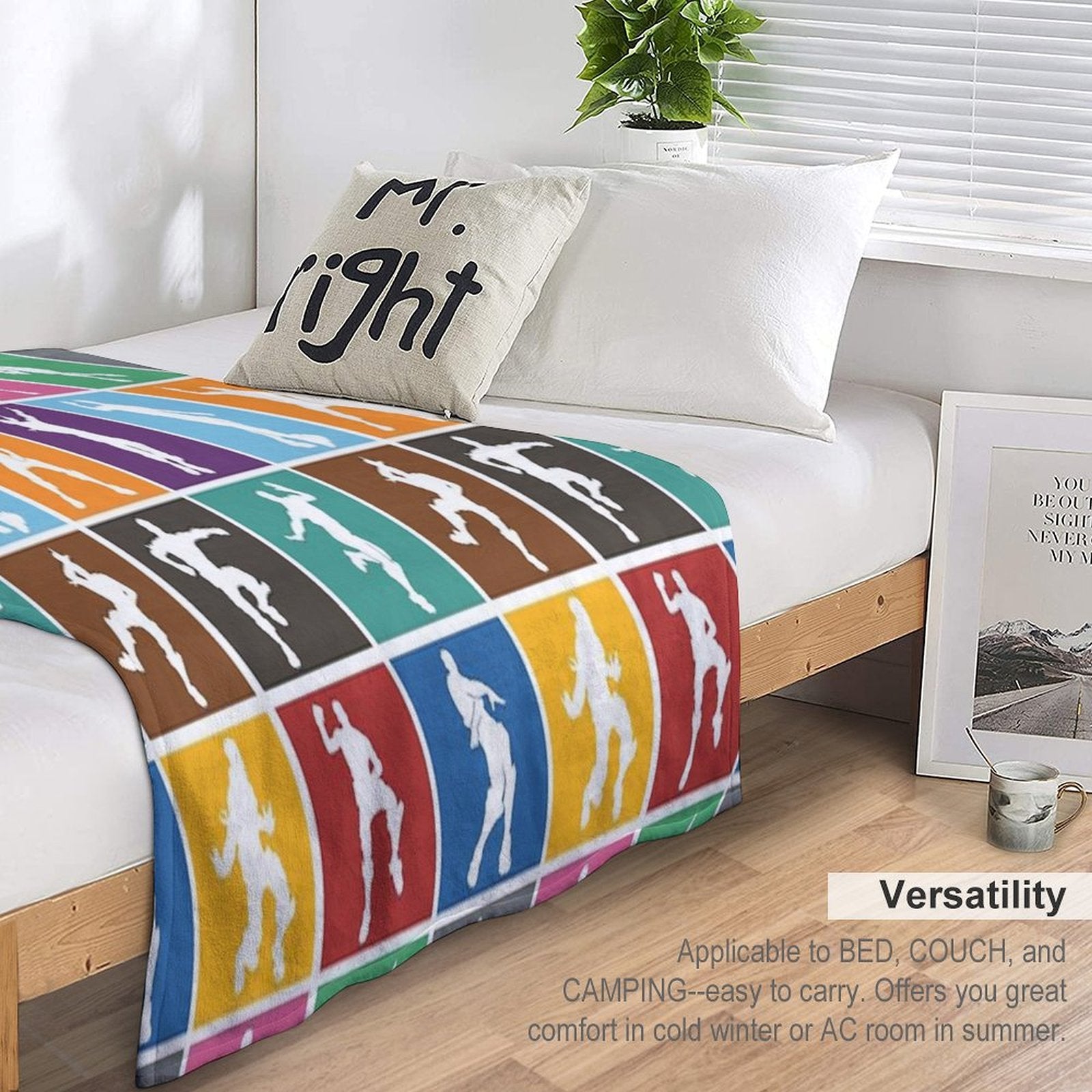 Battle Royale Victory Dance Rainbow Lattice Funny All-season Throw Blanket