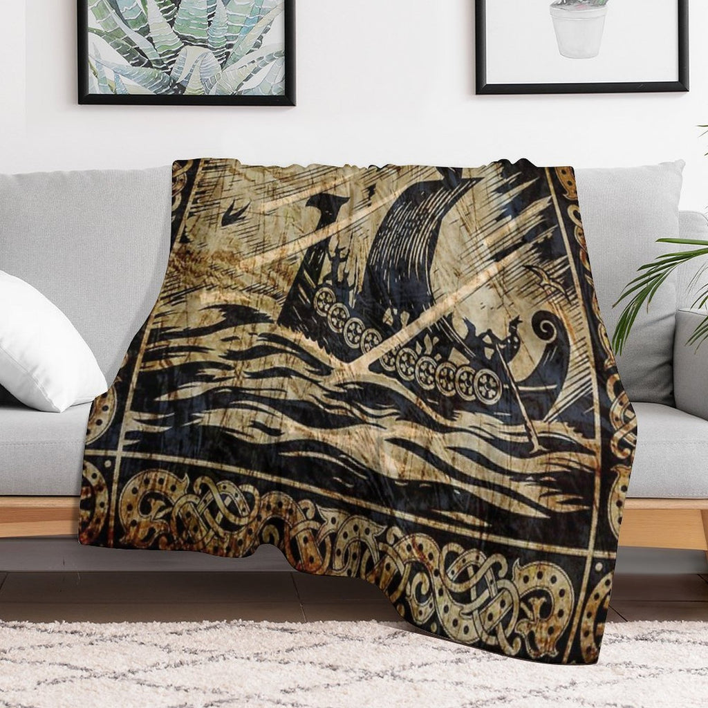 Long Viking Voyage Eco-conscious Throw Blanket