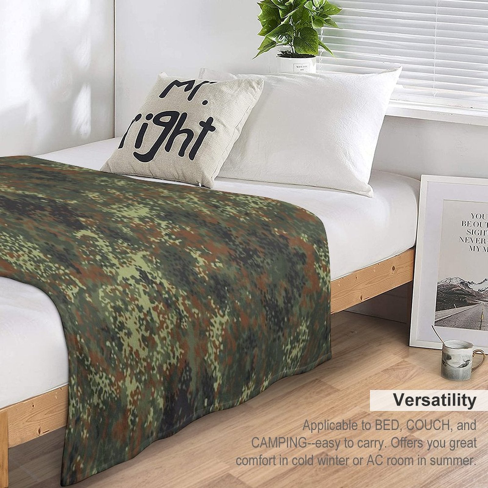 Flecktarn Camo Sustainable Throw Blanket