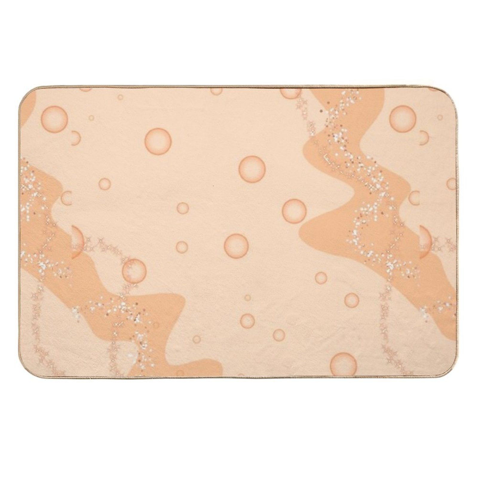Aesthetic Pastel Orange Design W Bubbles  Rapid-Drying Bath Mat