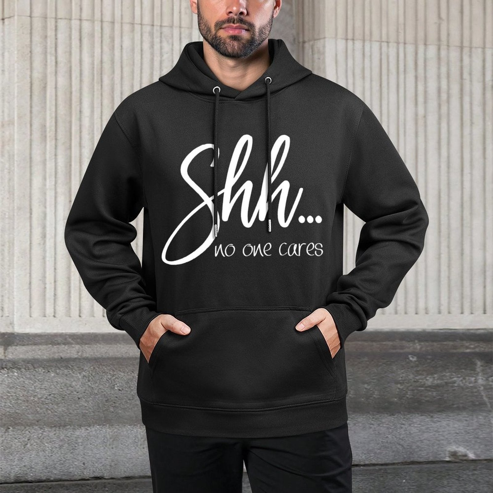 Sarcastic for Women - Shh ... No One Cares Funny Top Shrink-Resistant Hoodie