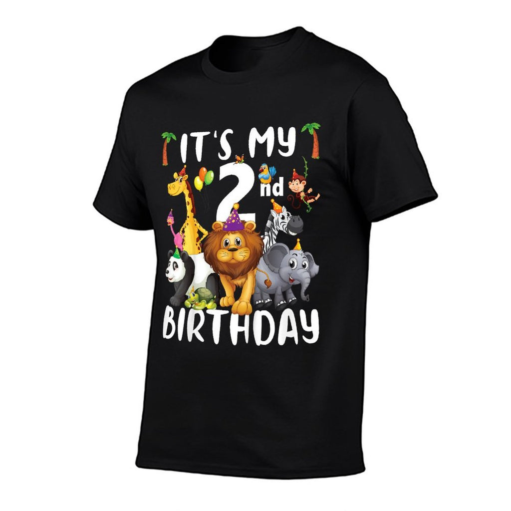 Its My 2nd Birthday Zoo Safari Jungle Animals Lover  High-quality Stitching T-Shirt
