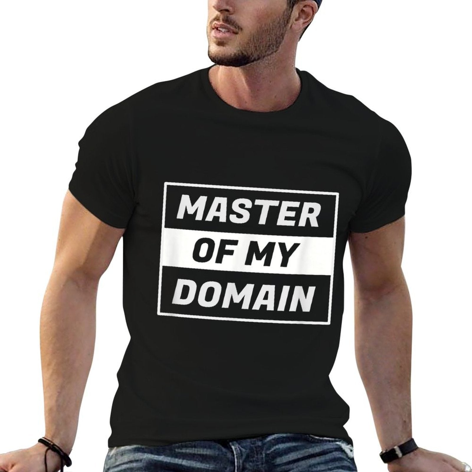Master of My Domain Vintage Retro Funny TV Line  Fade-proof Color T-Shirt