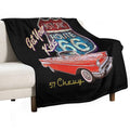 1957 Chevy Bel Air Vintage Retro Classic Car Street Hot Rod Antique Route 66 Design Velvety-soft Throw Blanket