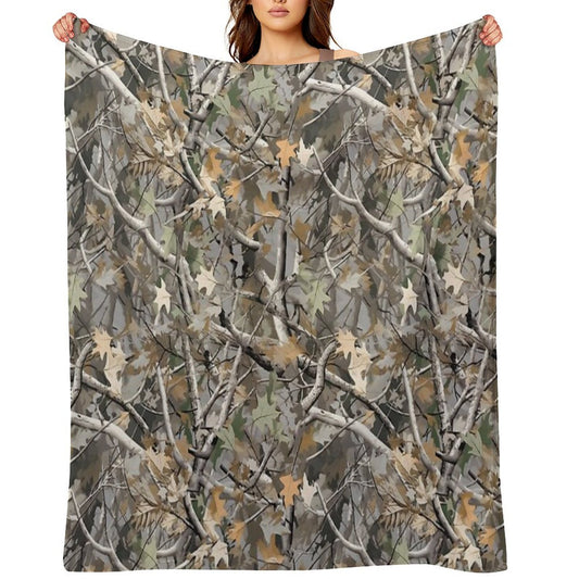 Camouflage Reel Tree Pattern Designs Versatility Throw Blanket