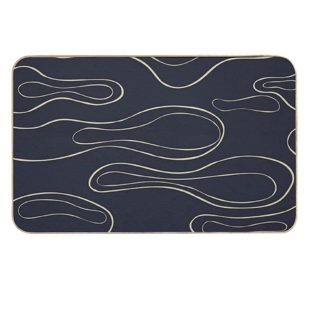 Night Waves  Fade-Resistant Bath Mat