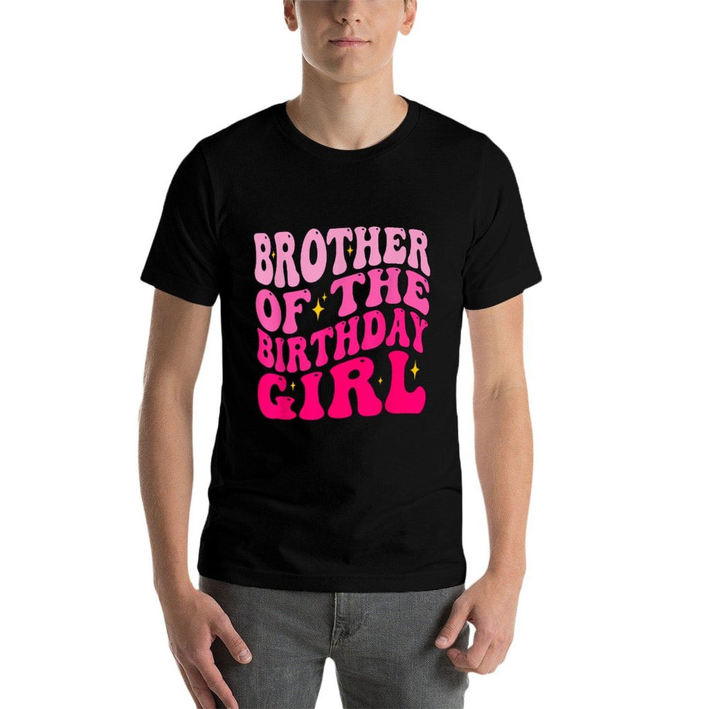 Brother of The Birthday Girl Birthday Party Groovy Retro  Relaxed-fit T-Shirt