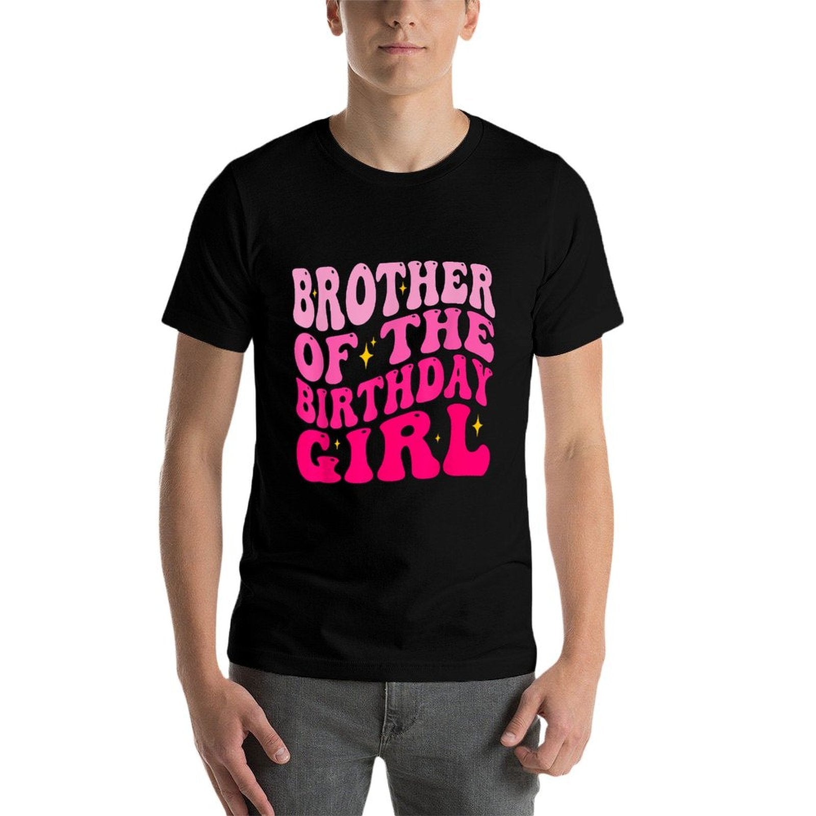 Brother of The Birthday Girl Birthday Party Groovy Retro  Relaxed-fit T-Shirt