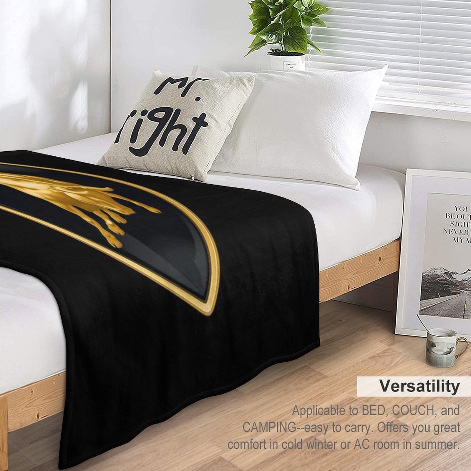 Pure Yellow Jasmine Anti-pilling Throw Blanket
