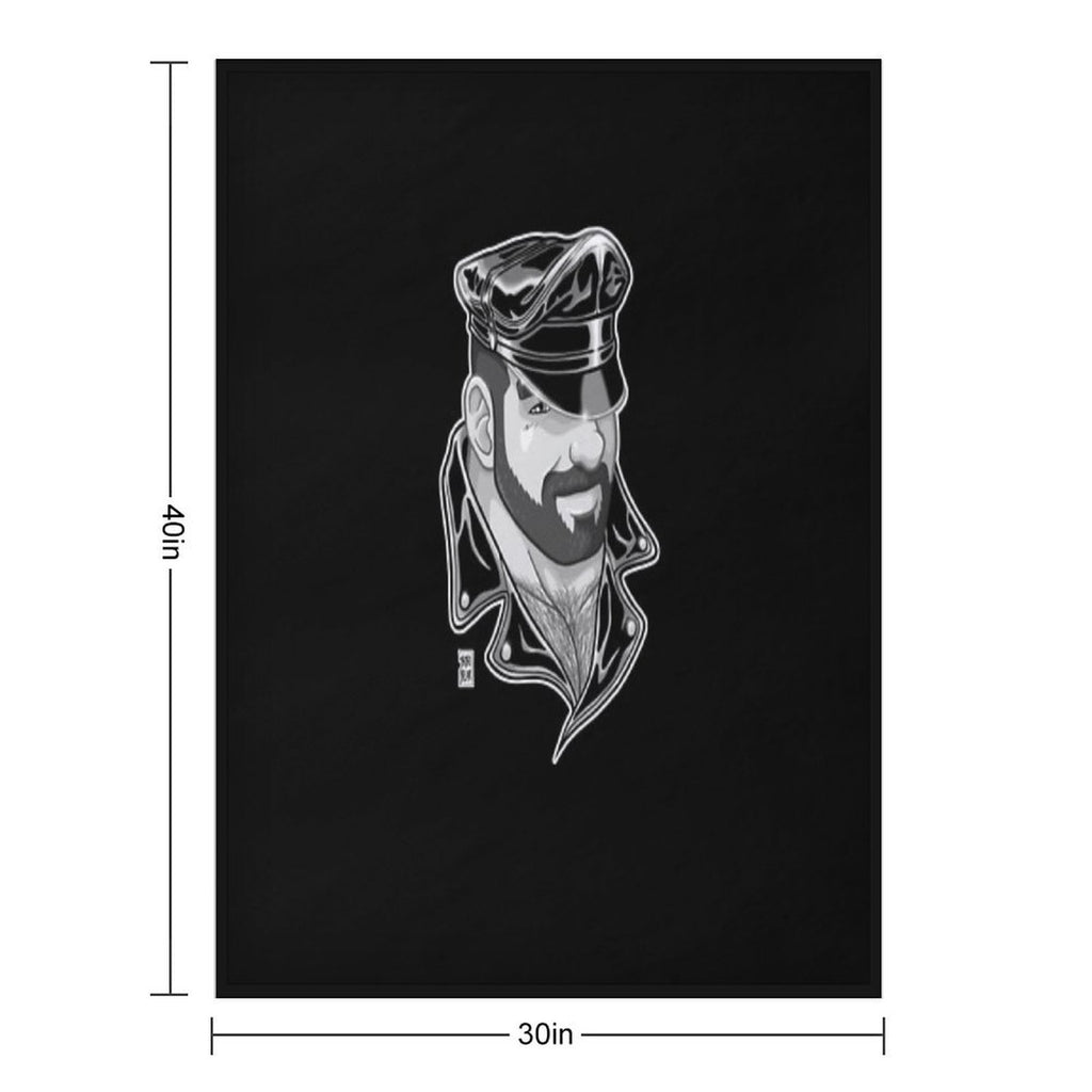ADAM LIKES LEATHER - BLACK AND WHITE Quick-dry Throw Blanket