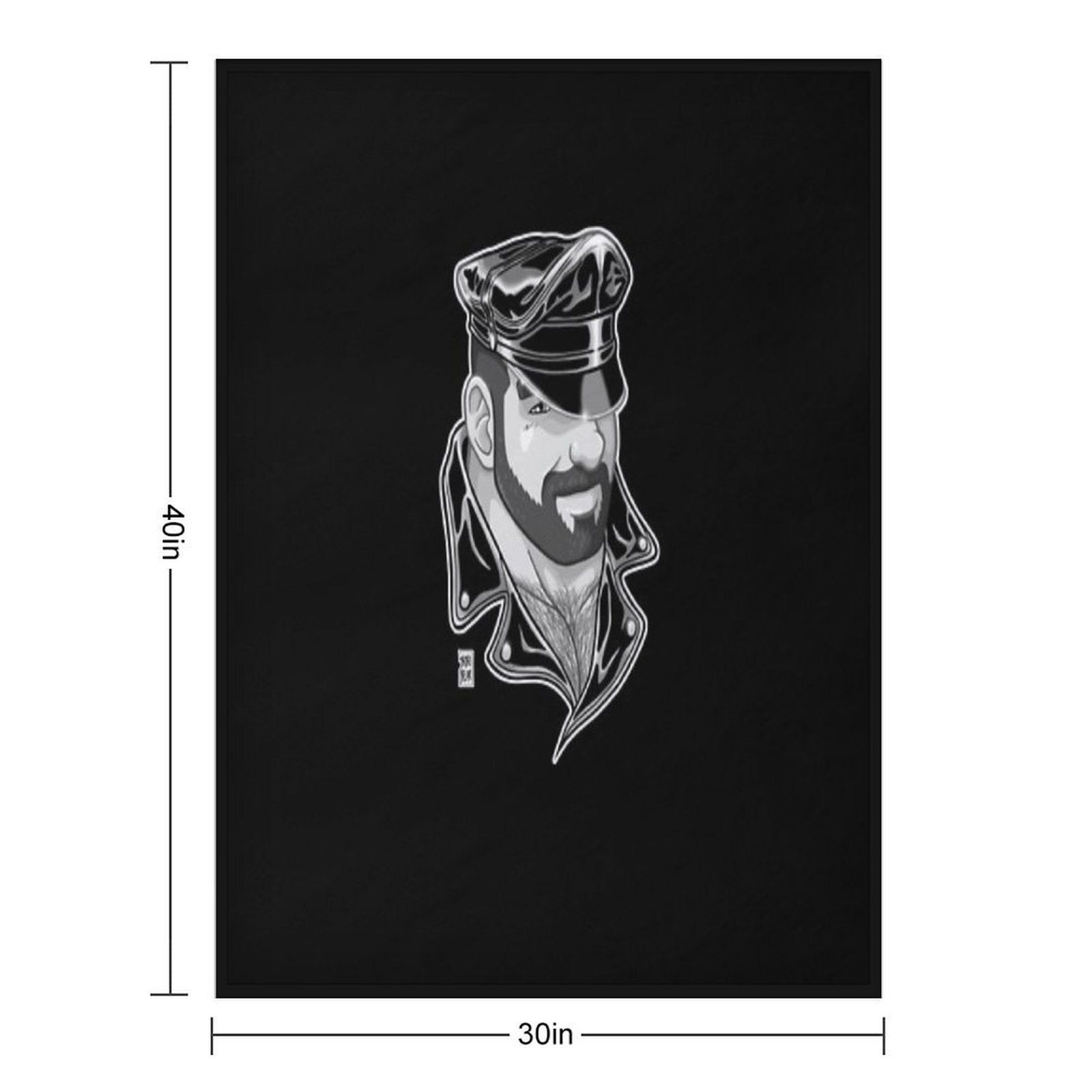 ADAM LIKES LEATHER - BLACK AND WHITE Quick-dry Throw Blanket