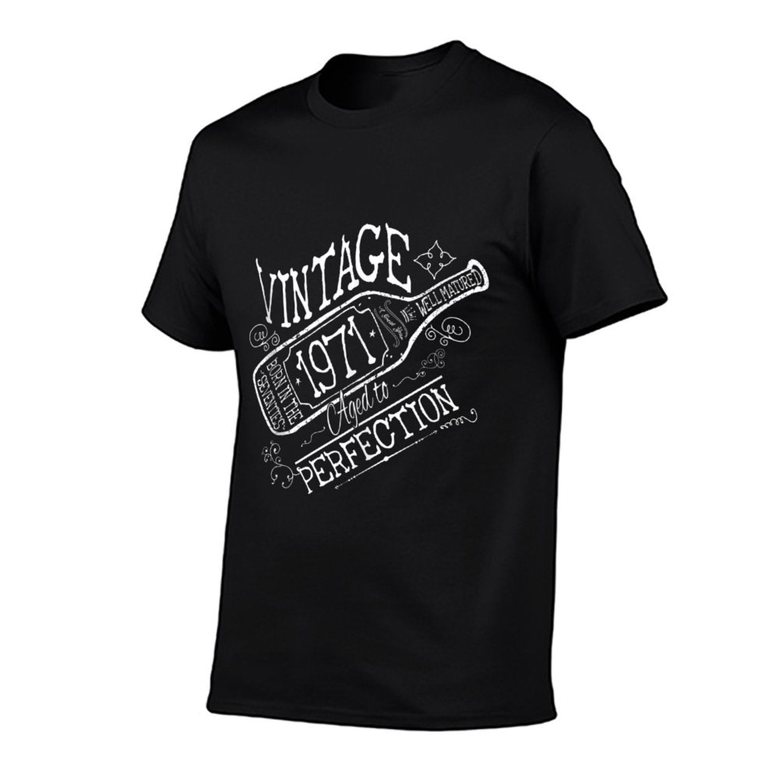 Cute Wine 50th Birthday Gift For Her 1971 Aged To Perfection  Fade-proof Color T-Shirt