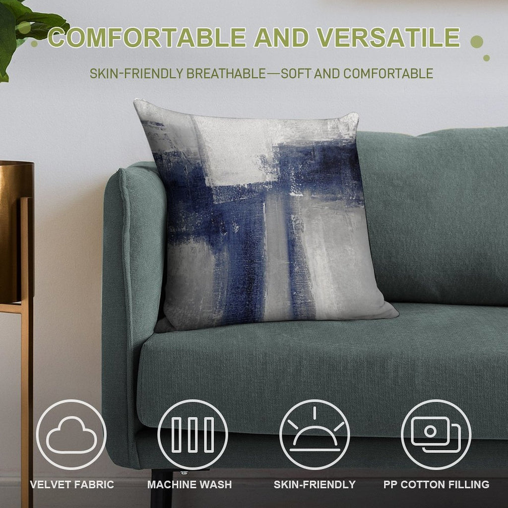 Classic Blue Abstract Soft Ultra-Soft Texture Throw Pillow