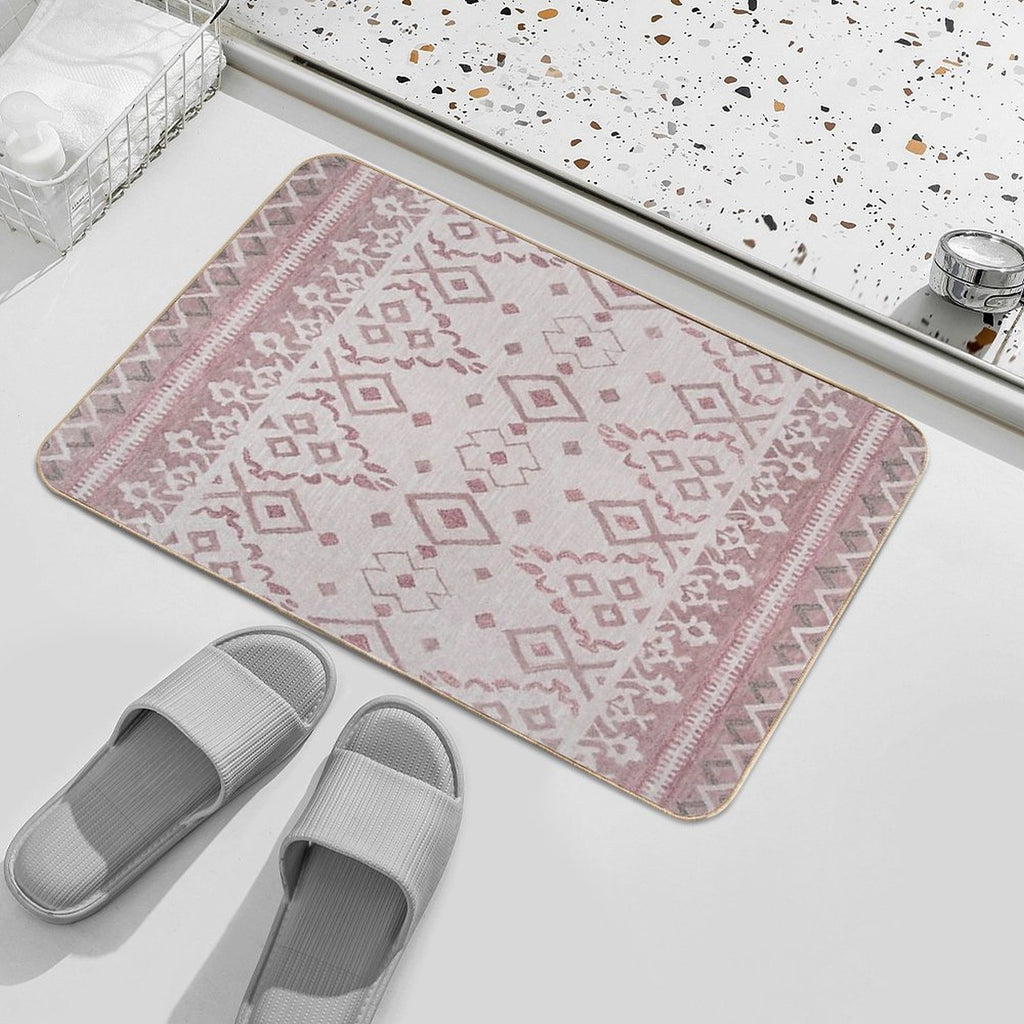 Bohemian Design Throw Pillow  Fade-Resistant Bath Mat