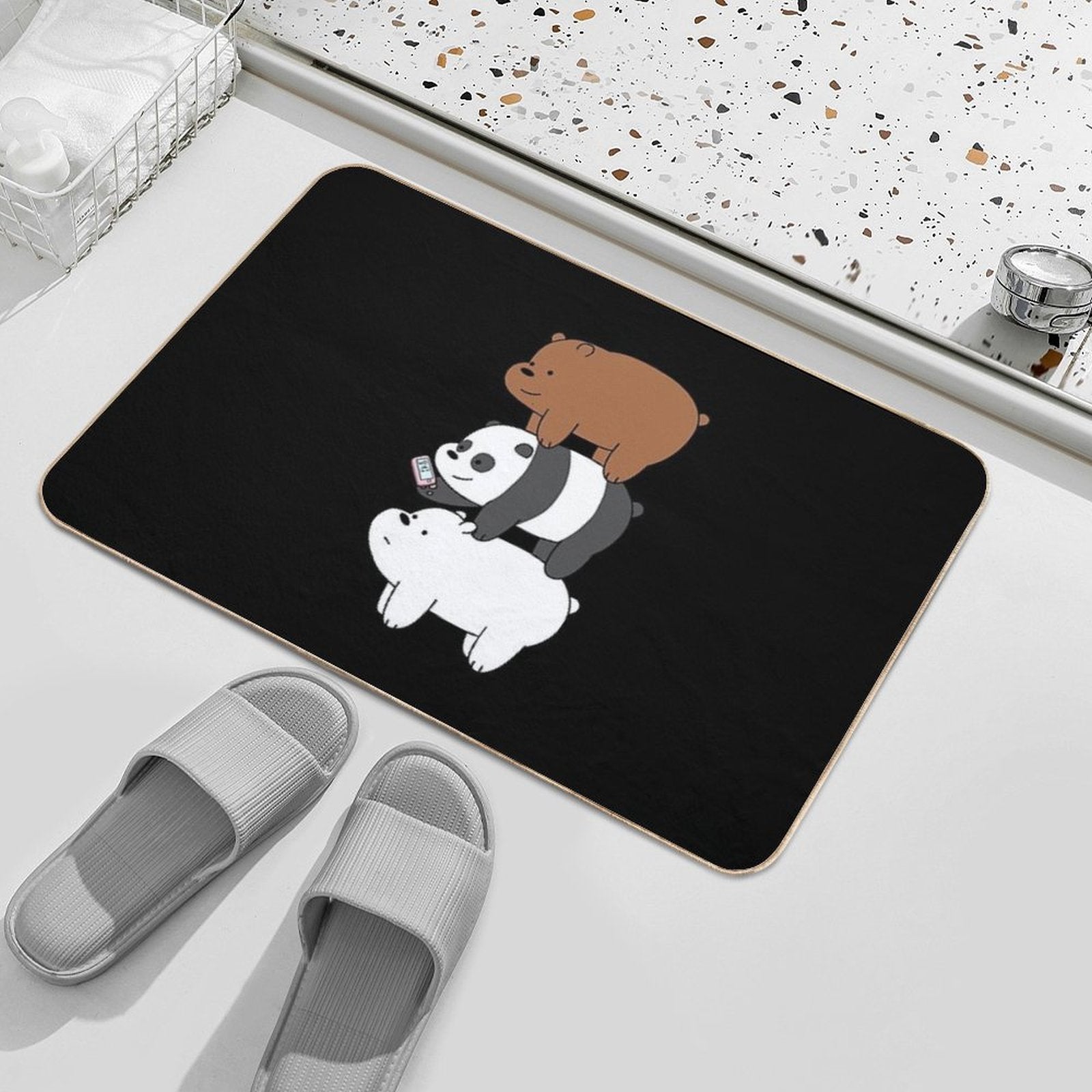 We Bare Bears™ Grizzly, Panda, And Ice Bear  Absorbent Bath Mat