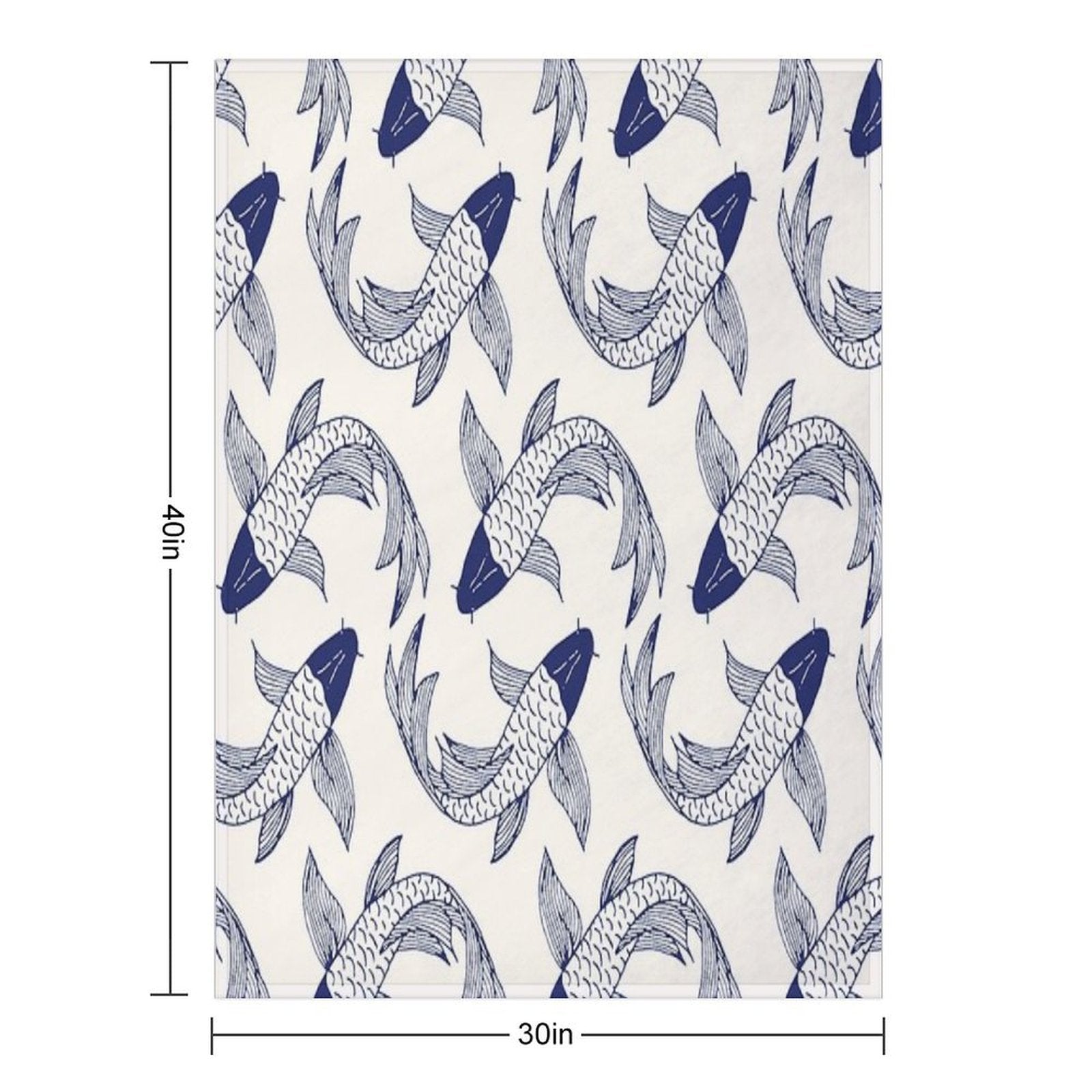 Japanese Koi Fish Pattern Compact Throw Blanket