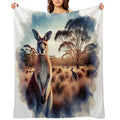 Kangaroo Plush Throw Blanket