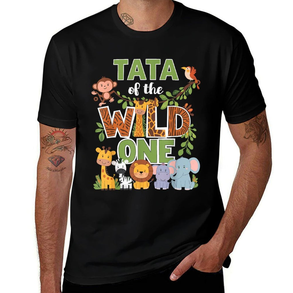 Tata Of The Wild One 1st Birthday Safari Dad  Polyester Blend T-Shirt