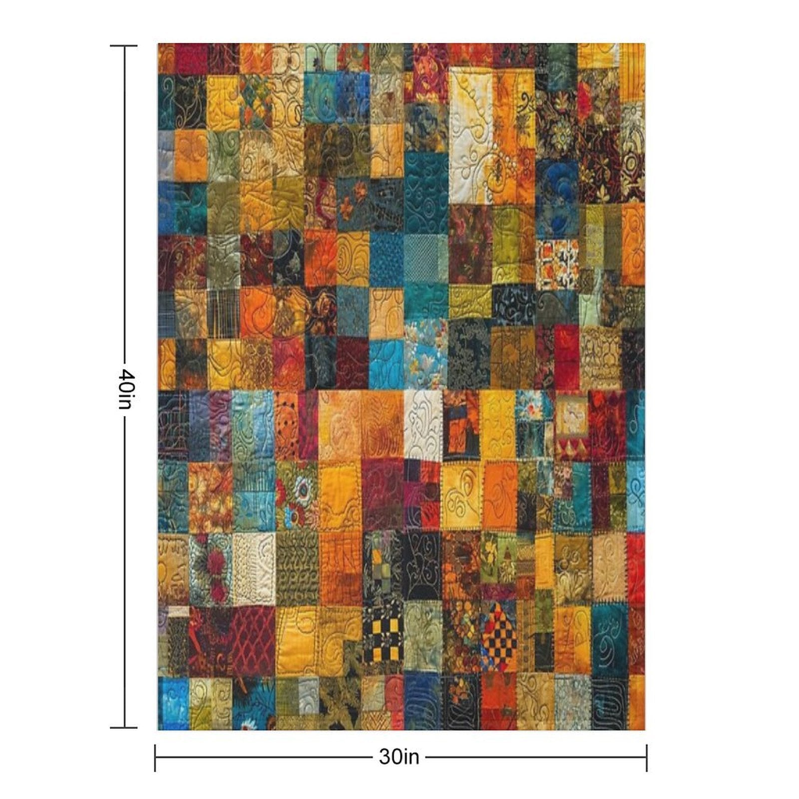 Kaleidoscope Quilt Pattern - Textile Art Explosion Durable Throw Blanket