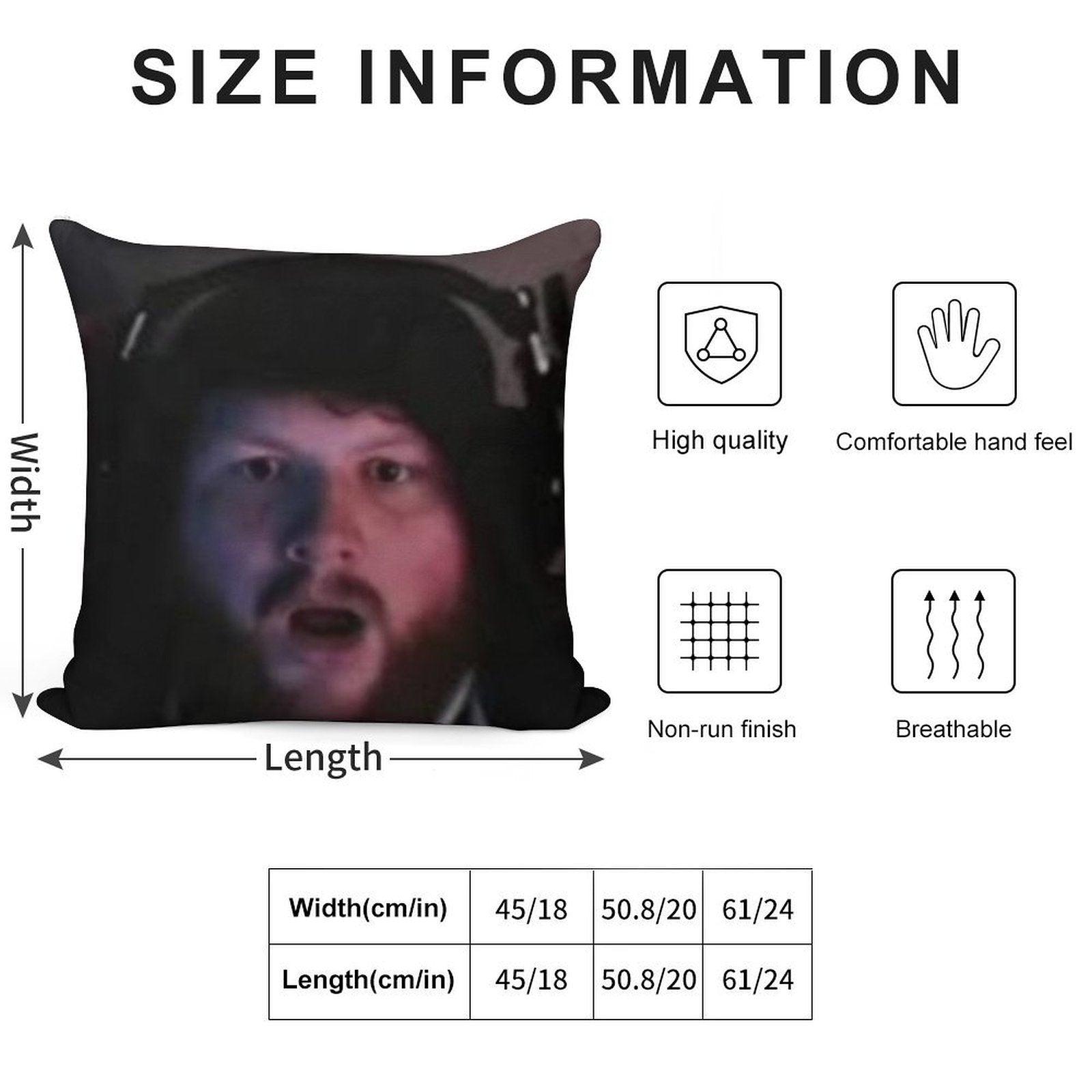 Caseoh Soft Skin-Friendly Throw Pillow