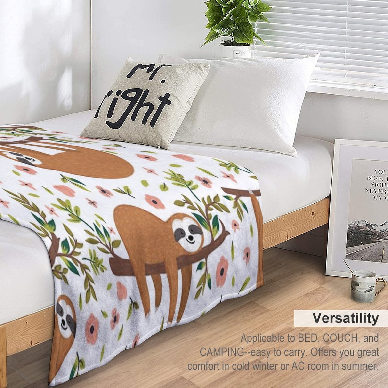 Cute Sloths Gift-ready Throw Blanket