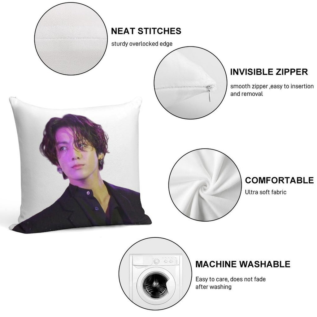 Long Hair JK Soft Durable Construction Throw Pillow