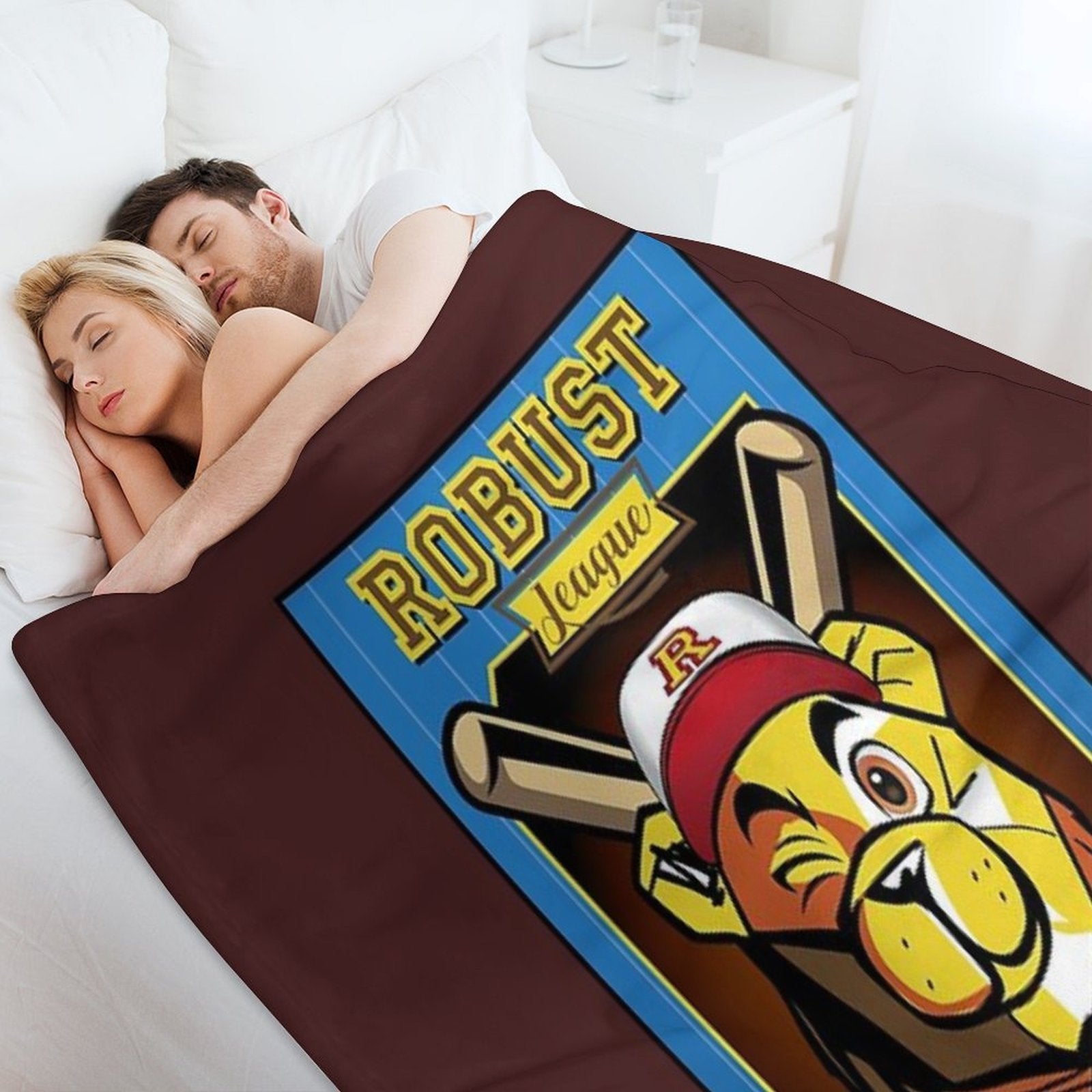 ROBUST BEAR BASEBALL CARD BEARS Machine-washable Throw Blanket
