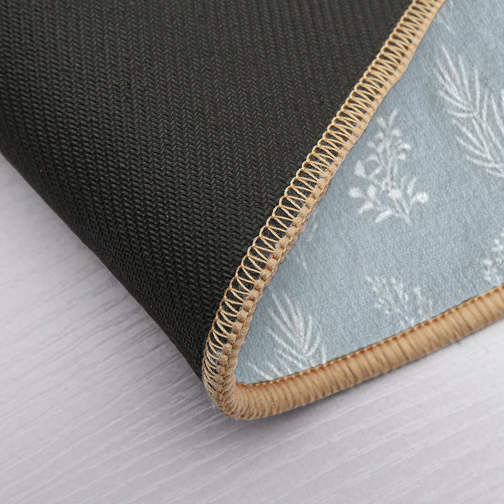 Seamless Isolated Silhouette Pattern of Tree Branches with Leaves.  High-Traffic Bath Mat