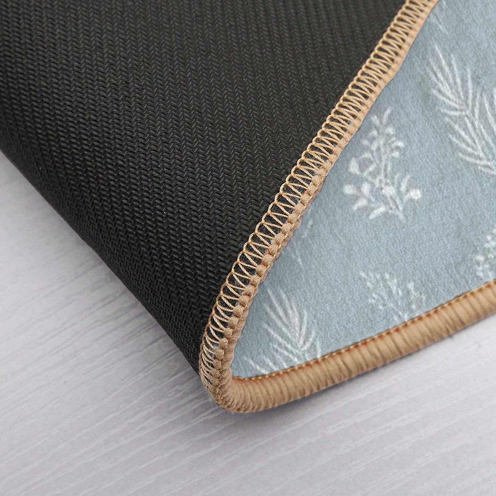 Seamless Isolated Silhouette Pattern of Tree Branches with Leaves.  High-Traffic Bath Mat