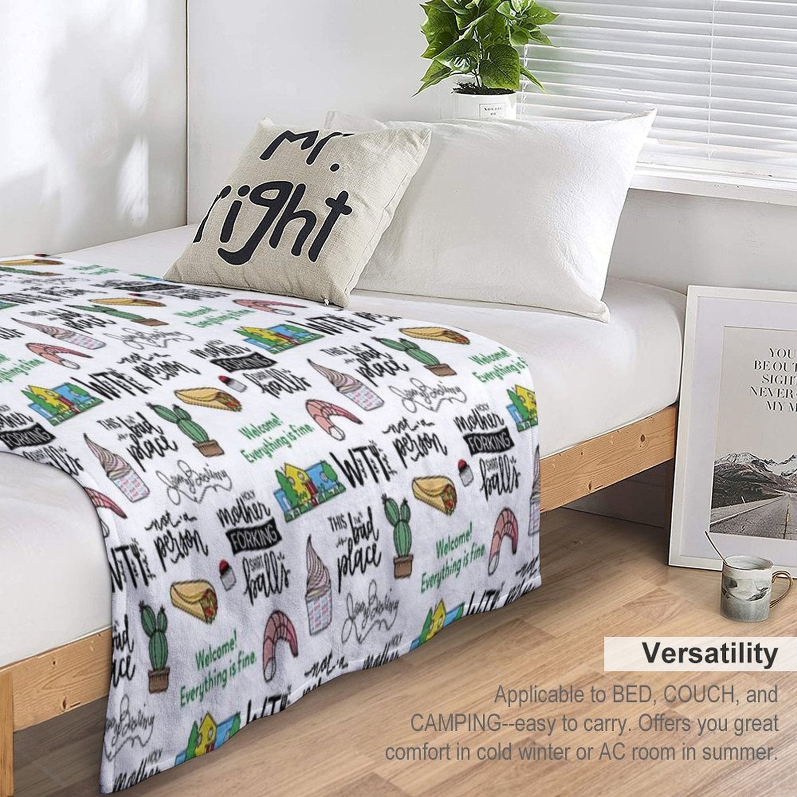 The Good Place TV Show Art Velvety-soft Throw Blanket