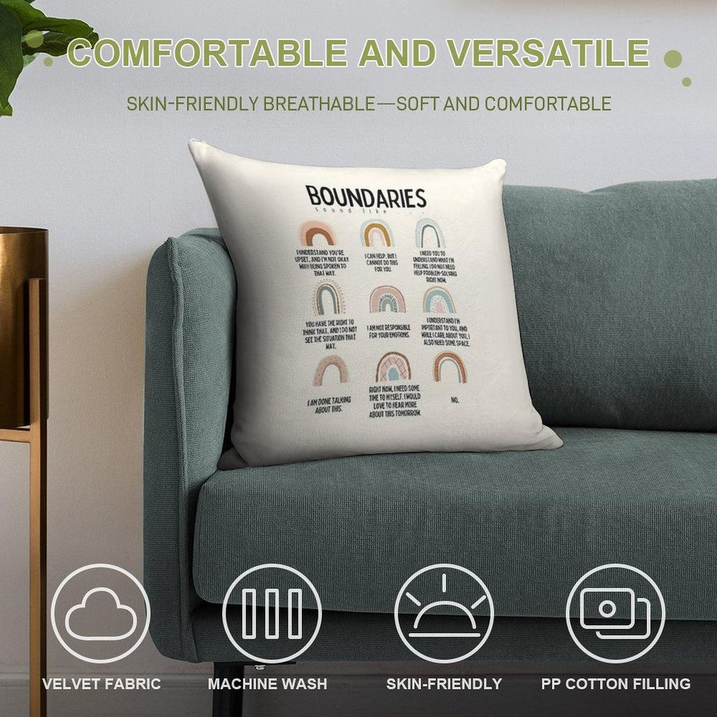 Boundaries Mental Health Reminder for Counselors Soft High-Density Material Throw Pillow