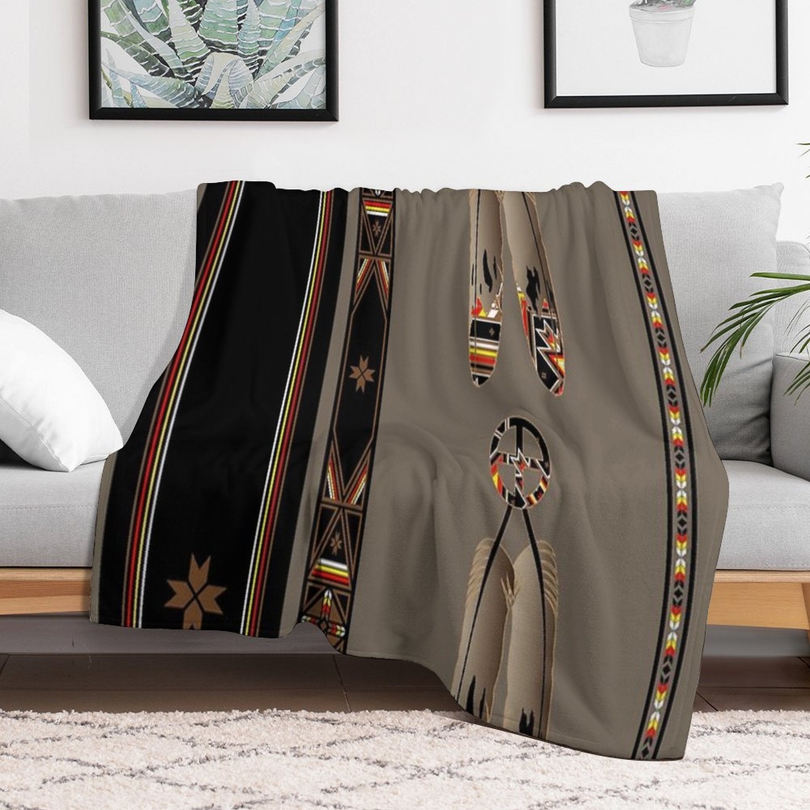 Lakota Design Travel-friendly Throw Blanket