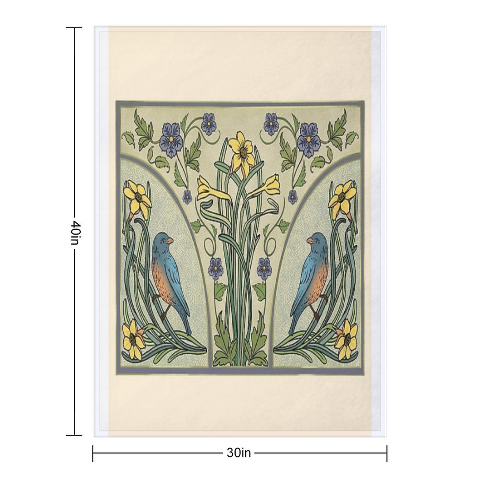 Bluebirds And Spring Blossoms Inspired By Art Nouveau Comfort Throw Blanket
