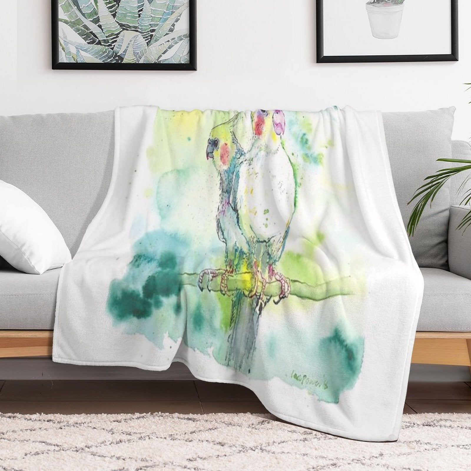 Cockatiel Pairing Comfort Throw Blanket